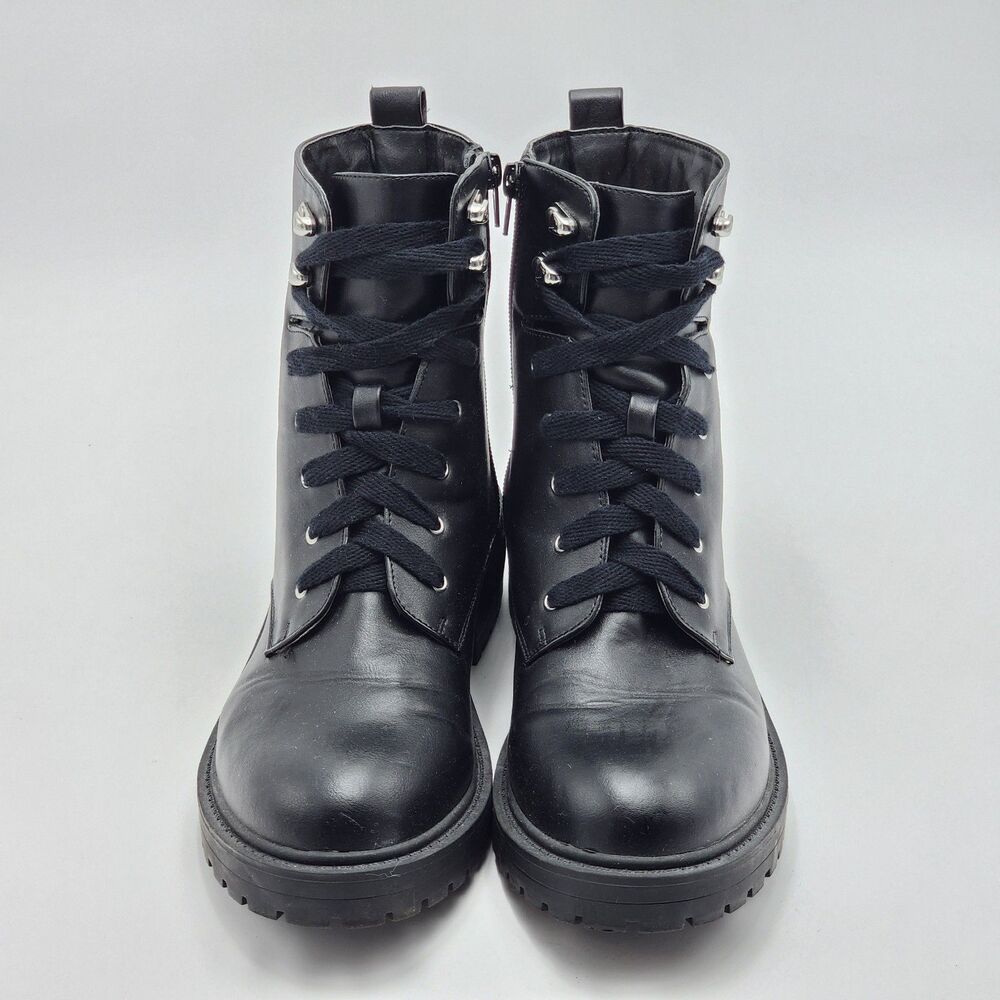 Madden Girl Alicee Black Mid-Calf Combat Boots Size 8.5 - Picture 2 of 10
